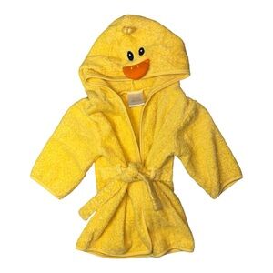 Yellow Duck Hooded Baby Bathrobe | 0-9M